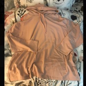 2X Dusty rose oversized sweatshirt with pockets